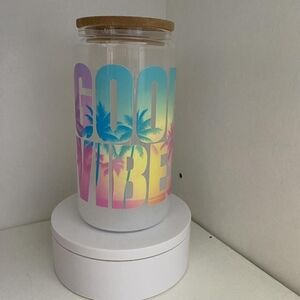 Colorful 'Good Vibes' Tumbler with Bamboo Lid